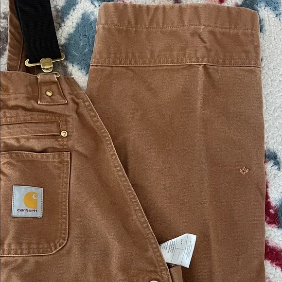 Carhartt Tan Overalls with Black Straps - Picture 2 of 5